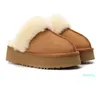 Winter Fur Slippers Womens Boots Designer Australian Platform Slipper Luxuries Booties Real Leather Chestnut Fashion Snow Boot For Woman Man