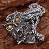 Pendant Necklaces Stainless Steel Viking Eagle Skull Necklace Nordic Men's Vintage Odin Amulet Jewelry Fashion Teen Gifts
