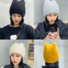 Wide Brim Hats Bucket Warm lovely Winter Knitted for Women Casual Soft Angola Rabbit Fur Beanie hats glris lady Bonnet Gorros 230804