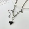 Pendant Necklaces Good Luck Letter Ornaments Love Heart Zircon Collarbone Chain Jewelry Designed For Girls