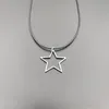 Ciondolo a forma di stella cava dal design semplice fatto a mano per le donne Punk pentagramma stella pendenti orecchini gioielli per le vacanze