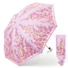 Umbrellas Sunny Umbrella Sun And UV Protection Female Lace Embroidery Dual Folding Princess Black Coating Unbrella