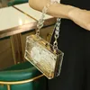 New Bag 2023 Acryl Dinner Water Ripple Square Chain Portable Ice Crack Dames 230804