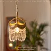 Hängslampor franska vintage mässing kristallkronkrona antik stil kreativ personlighet armaturer i ingången sänggångsrestaurang