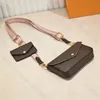 High Fashion Designers Shoulder Bag M80091 F E Licie Rand Handväska män Kvinnor 2 datorer Set Purses äkta läderkedja Cross Body Påsar Koppling Mynt Plånbok Partihandel