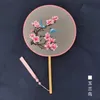 Chinesische Stil Produkte Frauen Tanzen Stickerei Blume Handheld Fan Vintage Transluzenten Chinesischen Stil Runde Seide Fans Neue