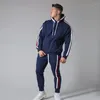 Survêtements pour hommes Ensembles à capuche pour hommes Border Automne Et Hiver Pull Pantalon Sports Élastique Slim Fit Running Outdoor Leisure Two-piece Suit