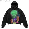 Erkek Hoodies Sweatshirts Yeni Amerika Y2K Harajuku Kafatası Kişiselleştirilmiş Baskı Hoodie Sokak Erkekler ve Kadınlar İçin Uygun Hip-Hop Gevşek ve Konforlu Hoodie Z230804