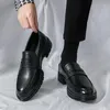 Dress Shoes Bruin Heren Loafers Brogue Business Zwart Handgemaakt Maat 38-46