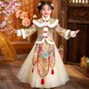 Abbigliamento etnico Raso Anno Abito Due pezzi Inverno Bambina Performance Hanbok Natale Halloween Cinese