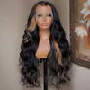 Cabelo brasileiro Peruca de destaque cinza 13x4 Body Wave Lace Front peruca Transparente Platinum Blonde Destaque perucas sintéticas coloridas para mulheres