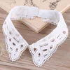 Bow Ties Women Neckwear Pearl Bead Rhinestone Lace Neckline Fake Collar Embroidery Chiffon Detachable False Removable Tops