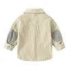 シャツキッズシャツCorduroy Boys Cardigan Boys Boys Boys Shirts Lengeve School Blouse KidsWhite Shirt幼児の男の子ブラウス子供