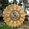 Decorative Objects Figurines 3D Mandala Hanging Wind Decor Stainless Steel Balcony Garden Decoration Outdoor Pendant Wind Spinner Sublimation Set 230804