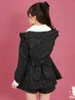 Vestidos de Trabalho Lolita Japonês Doce Laço Babado Destacável Gola de Pele Manga Longa Vestido Terno Feminino Primavera Cintura Alta Shorts Conjuntos de Duas Peças