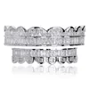 Grillz Dental Grills Hip Hop 18K Guldpläterad tänder Grillz Top and Bottom Set med Sile Real Shiny Grill Set Bling Cubic Zircon Body DH2EX