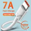 Chargeurs/Câbles Kebisss 7A Câble de charge ultra rapide de type C pour Huawei P40 Mate40 Xiaomi Redmi POCO Accessoires de téléphone portable Chargeur Câble USB C x0804