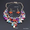 Wedding Jewelry Sets Luxury Indian Bridal Party Costume Jewellery Womens Fashion Gifts Leaves Crystal Necklace Earrings 230804