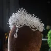 Haarspangen Braut Tiara Kristall Hochzeit Krone Zubehör Diadem Mode Luxus Braut Kopfschmuck Stirn Stirnband Festzug Kopfbedeckung