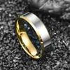 Wedding Rings VAKKI 6mm Tungsten Carbide Ring Gold Rose Women's Steel Color Dome Beveled Fashion Jewelry