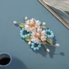 Hårklipp Floralklipp kinesiska Hanfu Accessoreis för flickor Pearl Alloy Hairpin Charm Wedding Headpiece Retro Barrettes smycken