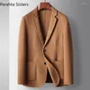 Men's Suits Brand Top Quality Autumn Winter Woolen Blazer For Men Business Casual Handmade Double-Sided Wool Suit Jacket Luxury Clothing