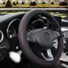 Steering Wheel Covers Durable Useful Car Cover Comfortable For 15"/37-38CM PU Leather Black And Red General Parts