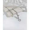 Link Bracelets Special-Interest Design Affordable Luxury Fashion Love Titanium Steel Bracelet Female Simple Stitching Freshwater Pearl