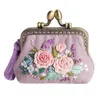 Chinese Style Products DIY Ribbon Flowers Embroidery Wallet for Beginner Needlework Kits Cross Stitch Series Arts Crafts DIY Coin Purse Materials R230804