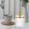 Storage Bottles Jewelry Jars Cotton Rounds Holder Bathroom Vanity Organizers Plastic Canisters Lids Clear Ball Holders Rack