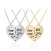 Pendant Necklaces Style Broken Heart 2 Parts "Her One His Only" Infinity Necklace Lovers' Couple Valentine's Day Gift Jewelry