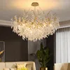 Lustres LED Suspension Moderne Luxueux Cristal Duplex Branches Décoratives Salon Circulaire Accrocher Lumières