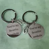 Keychains Unisex Car Keys Keychain DIY Matching Stainless Steel You're My Favorite Keyring Fashion Accessories Ornaments Metal Medallions