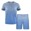 Herren-Trainingsanzüge, Sommer, lässiger Sportanzug, 3D-gedrucktes Herren-Fitnessstudio, 2-teiliges, übergroßes Sportbekleidungs-Mann-T-Shirt, Strandshorts-Outfits, anpassbares Logo