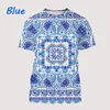 Camisetas Masculinas Est Bandana Padrão Homens Mulheres Estilo Impressão 3D Camisetas Camisolas Novidade Casual Unissex Manga Curta Tops