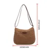 Borsoni Borsa di paglia per donna Borse naturali Borse a tracolla Tote Summer Lardies Beach Work Shopping Outgoing