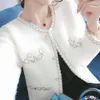 Blouses pour femmes automne hiver élégant imitation de vison cachemire veste veste femme coréen o-cou lâche cardigan tricot