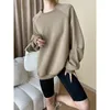 Women's Hoodies Fall Oversized Raglan Sleeves Patchwork Cut Loose Fitting Sweatshirt Black Red Khaki Pullovers