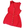 Calça Feminina de Duas Peças EOS 2023 Primavera Chinês Red Lace Cardigan de Malha Camiseta Inferior Único Seio Meia Saia Conjunto Marca S