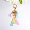 A-Z 26 Letters Keychains With Tassel Women Girls Paljett Initialer Alfabet Key Chain Rings Söta nyckelhållare Bakar Bilgåvor