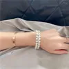 Collier Boucles d'Oreilles Naturelles 8-9mm Perle Bracelet Mode Clavicule Courte