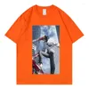 T-shirts pour hommes Anime tronçonneuse hommes coton à manches courtes 2d imprimé mode T-Shirt haute qualité col rond confortable