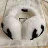 Thick Rabbit Fur Wool Earmuffs Designer Warm Ear Cover Autumn and Winte for Women