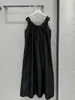 Casual Dresses Women's Original High Quality Lace Patchwork Design Tank Dress End Loose Simple Famous Black Nylon