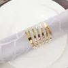 Napkin Rings 12pcs Back Pattern Metallic Wedding Table Decoration Hollow Out Family Gatherings Everyday Use Buckle Holder 230804