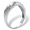Cluster Ringen Trendy Verzilverd Twist Wave Voor Vrouwen En Mannen Witte CZ Steen Inlay Mode-sieraden Bruiloft Geschenken paar Ring