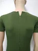 Cor verde militar masculino Ballet Dance Wear Bodysuits sem mangas Meia-calça Spandex Macacão com zíper na virilha