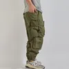 Herenbroek Militaire stijl Outdoor Casual Cargo Heren Losse gebundelde voeten Joggerbroek Trekkoord Taille Tooling Man