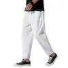 Pantalons pour hommes hommes pleine longueur cordon de serrage survêtement Simple décontracté taille élastique coupe ample grandes poches mince pantalons longs