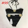 럭셔리 편지 비키니 여성 수영복 섹시한 스플릿 패딩 수영복 고삐 해변 브래지어 브래지